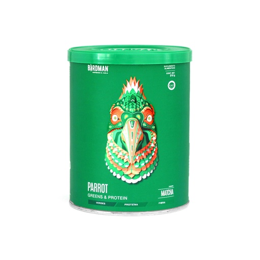 [7500462667757] Proteina vegetal matcha 210 g Parrot Greens Birdman