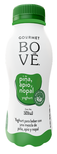 [7501639312746] Yogurt para beber con piña apio y nopal 250 ml Bové