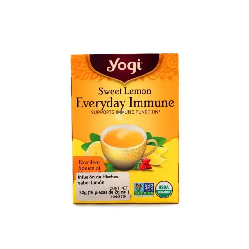 [076950207639] Infusión de hoja de tulsi, limón y mezcla de hierbas 32 g Yogi