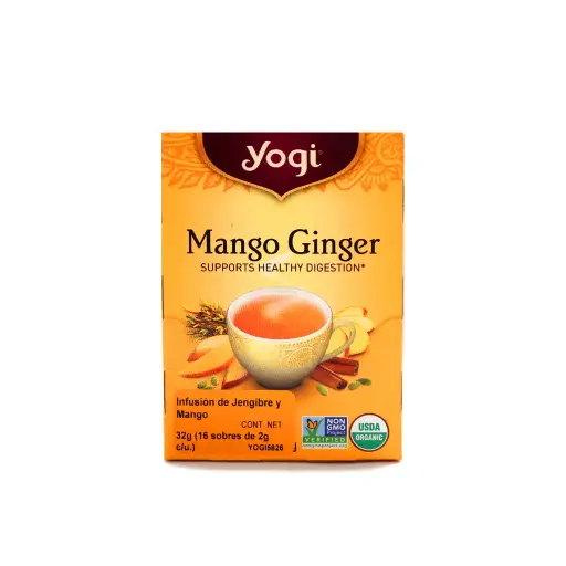 [076950205826] Té sabor mango con jengibre y canela 32 g Yogi