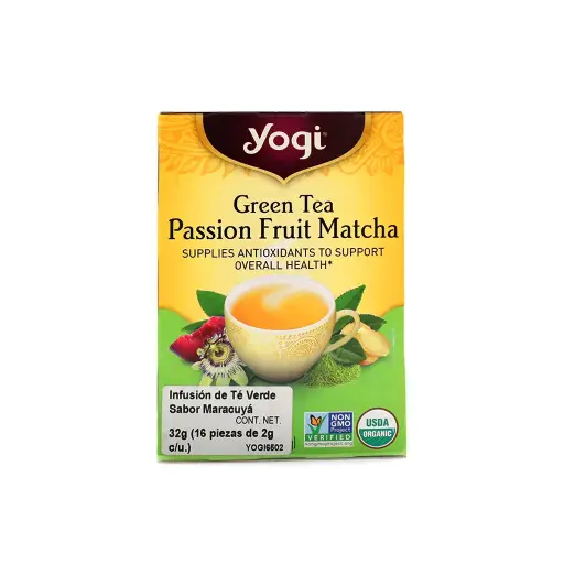 [076950206502] Té verde matcha y maracuyá 32 g Yogi