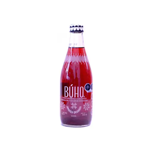 [7503030212090] Soda de jamaica granada 355 ml Búho