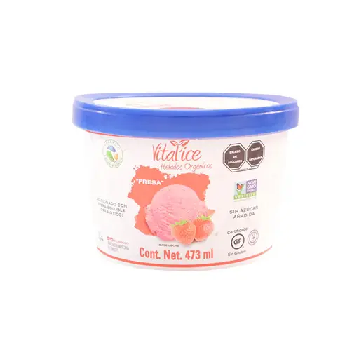 [7502258961025] Helado sabor fresa 473 ml Vital'ice