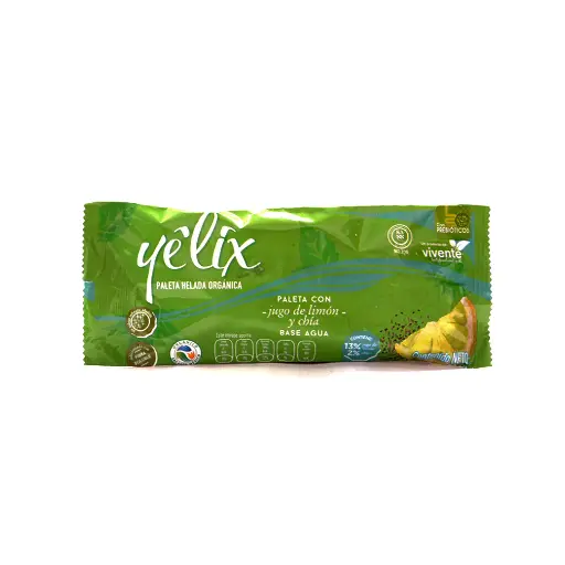 [7502258960554] Paleta de agua sabor limón con chía 90 g Yelix