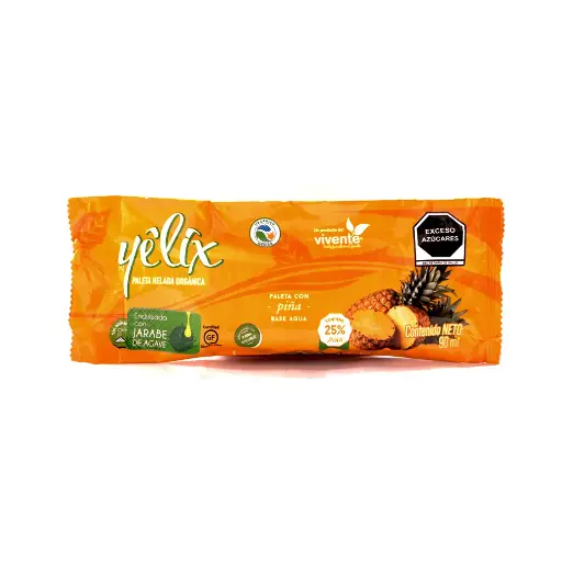 [7502258960653] Paleta de agua sabor piña 90 g Yelix