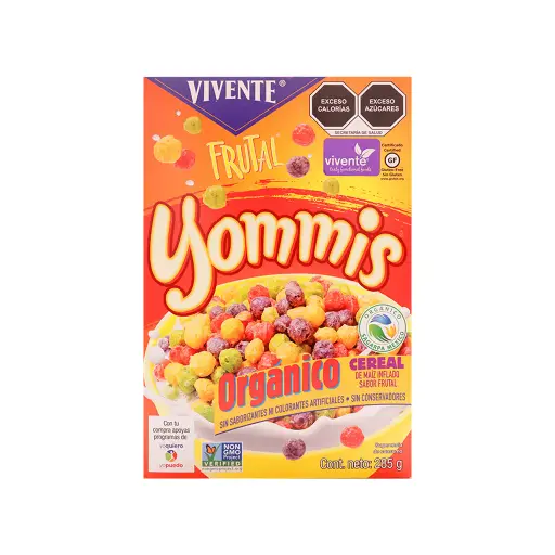 [7502258967041] Cereal de maíz inflado frutal 285 g Yommis Vivente