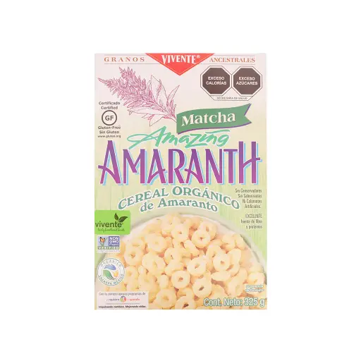[7502258967201] Cereal de amaranto sabor matcha 325 g Vivente