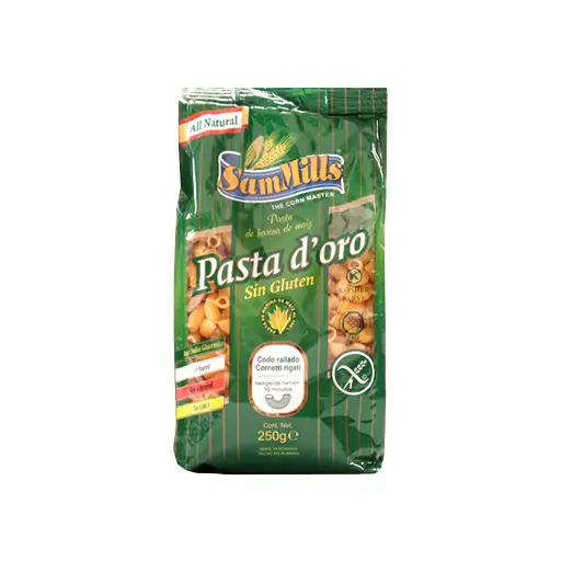 [5941634000828] Pasta de maíz Codo Rayado 250 g De Oro