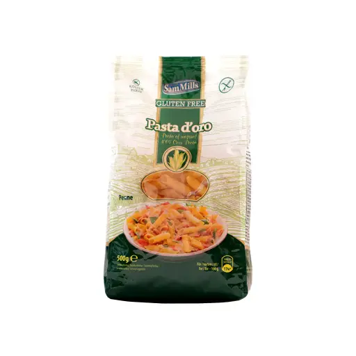 [5948935000267] Pasta de maíz Pluma Rayada 500 g De Oro
