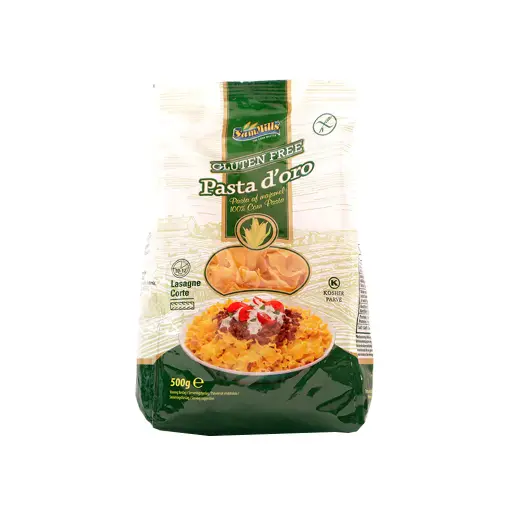 [5948935000885] Pasta de maíz lasaña corta 500 g De Oro
