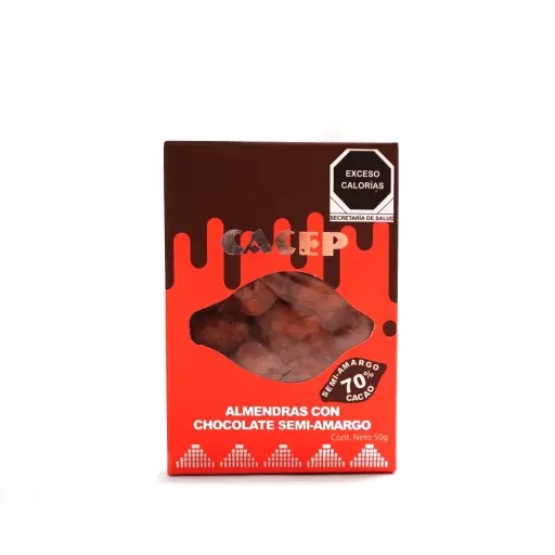 [674896001450] Almendras confitadas con chocolate 70% cacao 50 g Cacep