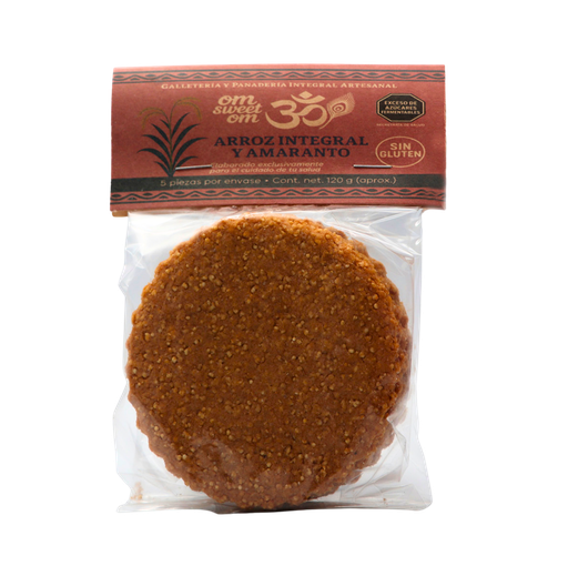 [7500462588701] Galleta gluten free con harina de maíz azul y amaranto 5 pzas Om Sweet Om