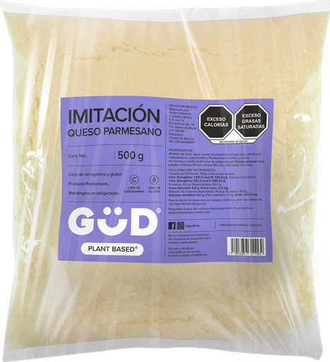 [7501639311169] Imitación de queso parmesano rallado 500 g Gud
