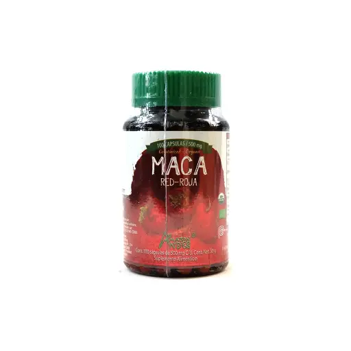 [7758012000336] Maca roja orgánica 100 cápsulas 50 g Amazon Andes 