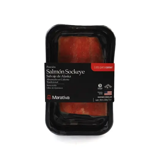 [7500709006530] Salmón sockeye Alaska ahumado en caliente 200 g Marativa