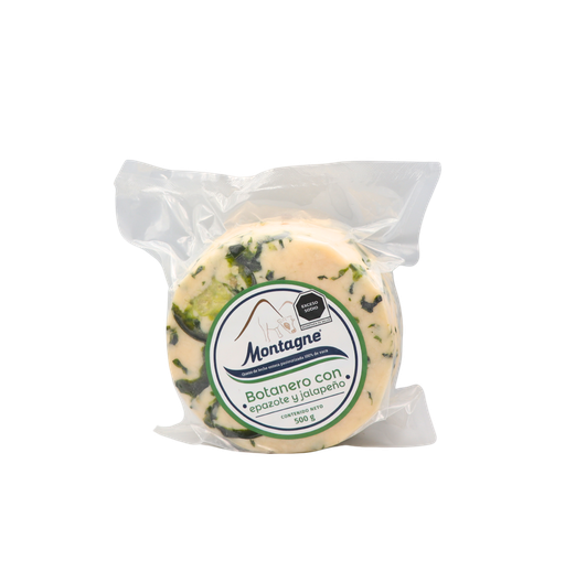 [7503024388374] Queso botanero con epazote y japapeño 500 g Montagne
