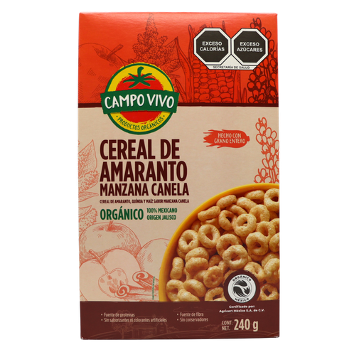 [7502236174782] Cereal de amaranto manzana canela 240 g Campo Vivo