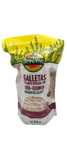 [7502236175048] Galletas de arroz integral con chía y quinoa 100 g campo Vivo