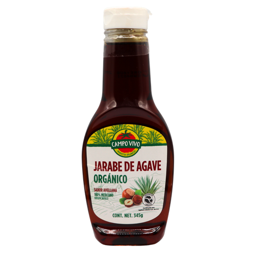 [7502236172030] Jarabe de agave sabor avellana 345 g Campo Vivo