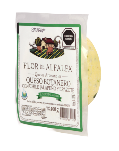[7503002671474] Queso Botanero jalapeño 400 g Flor de alfalfa
