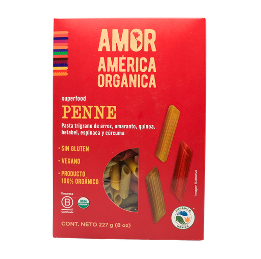 [7758079001024] Pasta trigrano vegetales penne 227 g América Orgánica