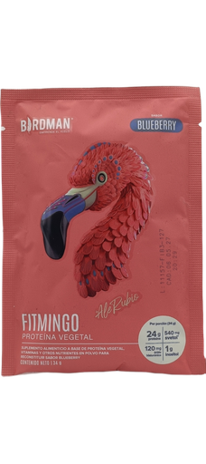 [7503037273292] Proteina vegetal blueberry sobre 34 g Fitmingo Birdman