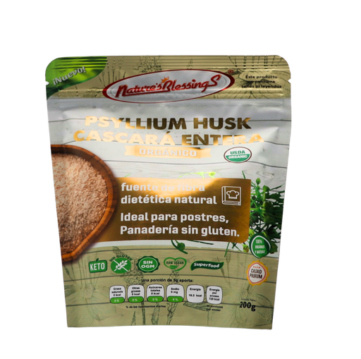 [7502280880776] Psyllium orgánico husk entero 200 g Nature's Blessings