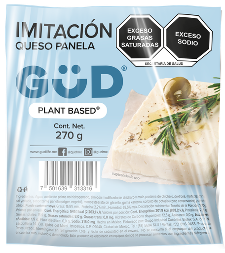 [7501639313316] Imitación de queso panela 270 g Gud