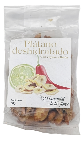 [7503020898518] Plátano deshidratado con cayena y limón 30 g Manantial de las Flores
