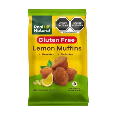[7503024877694] Muffins de limón sin gluten 185 g Real Natural
