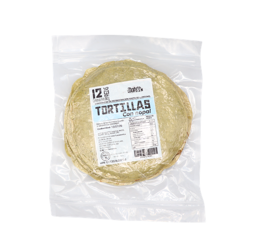 [802072NO91] Tortilla de maíz con nopal 12 pzas Del Jardín