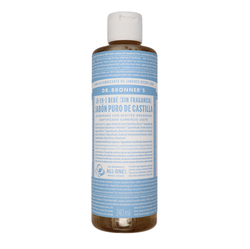 [018787505717] Jabón líquido de castilla baby mild 240 ml Dr. Bronner’s