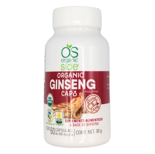 [7500462661878] Ginseng orgánico 60 cáp. 30 g Organic Side