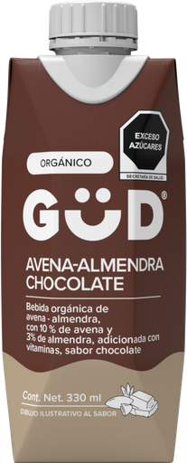 [7501639313439] Bebida de avena, almendra y chocolate 330 ml Gud