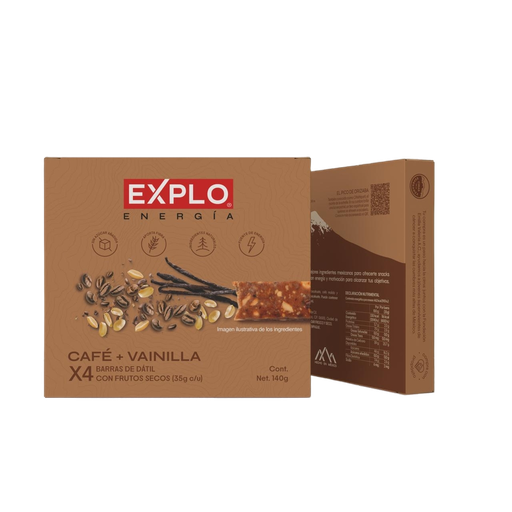 [7500465384354] Caja barra de café vainilla y dátil 4 pzas 35 g c/u Explo