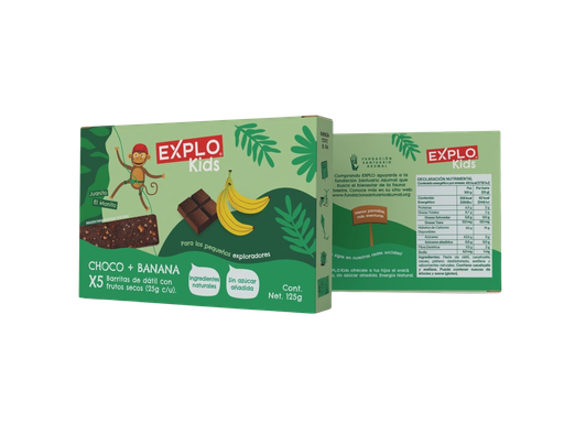 [7500465384361] Caja barra de choco banana y dátil 5 pzas 25 g c/u Explo