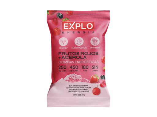 [7503055404005] Gomitas energéticas frutos rojos  60 g Explo
