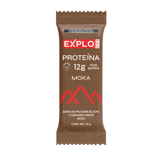 [7503055404029] Barra de proteína soya chícharo moka 30 g Explo