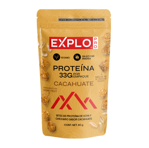 [7503055404067] Bites de proteína soya chícharo cacahuate 80 g Explo (copia)
