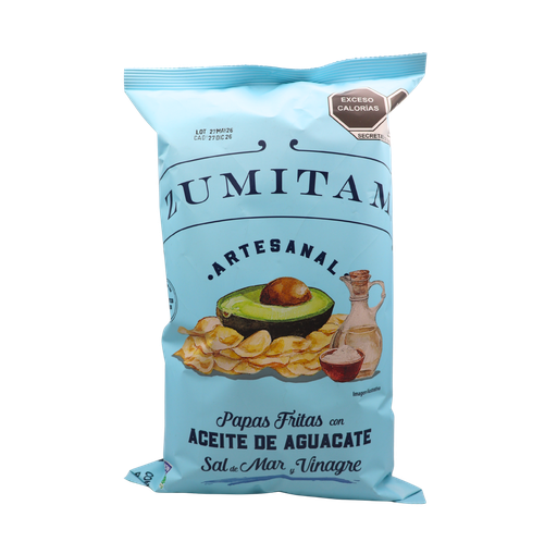 [7503056151021] Papas sal y vinagre con aceite de aguacate 142 g Zumitam