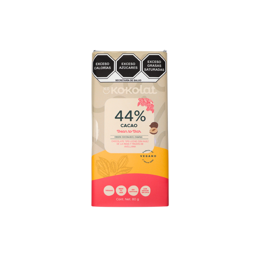 [7503055747027] Barra chocolate tipo leche avellana 44% cacao 80 g Kokolat